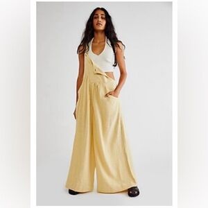 NWT Free People Sun Drenched Overalls in sold out Demeter color